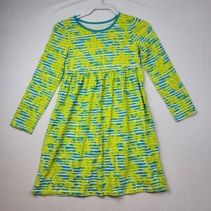 LL Bean Girls Butterfly Stripe Long Sleeve Dress Size 10 School Play Cotton